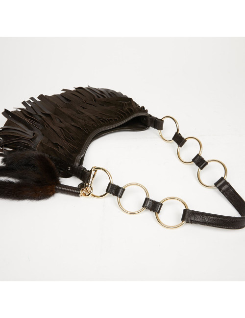 Besace franges YSL SAINT LAURENT