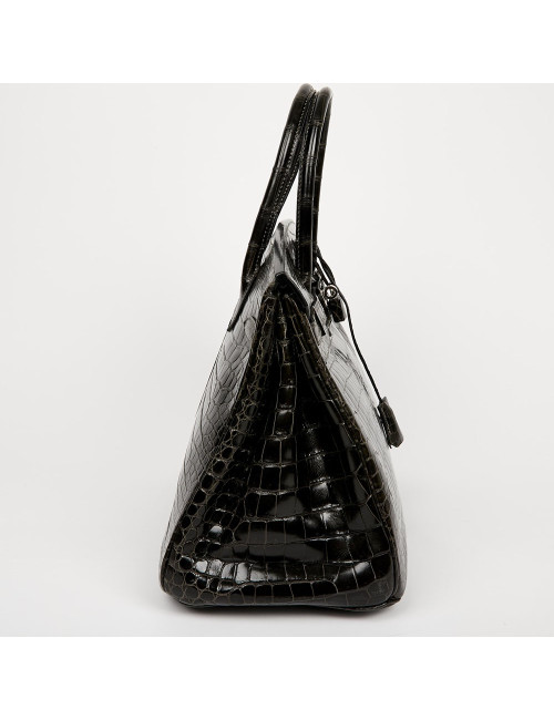 Birkin 35 HERMES Porosus gris anthracite 