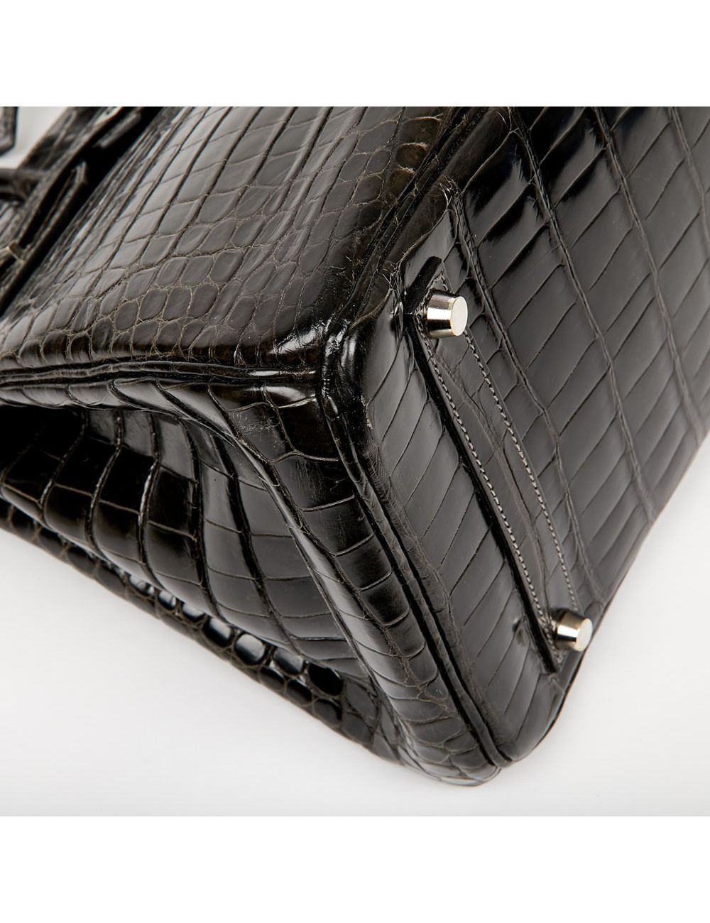 Birkin 35 HERMES Porosus gris anthracite 