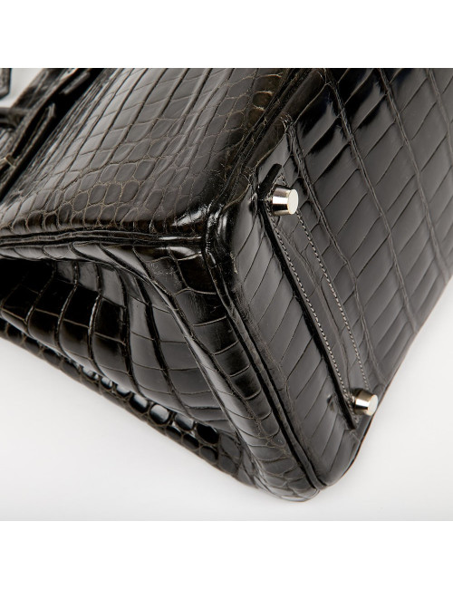 Birkin 35 HERMES Porosus gris anthracite 