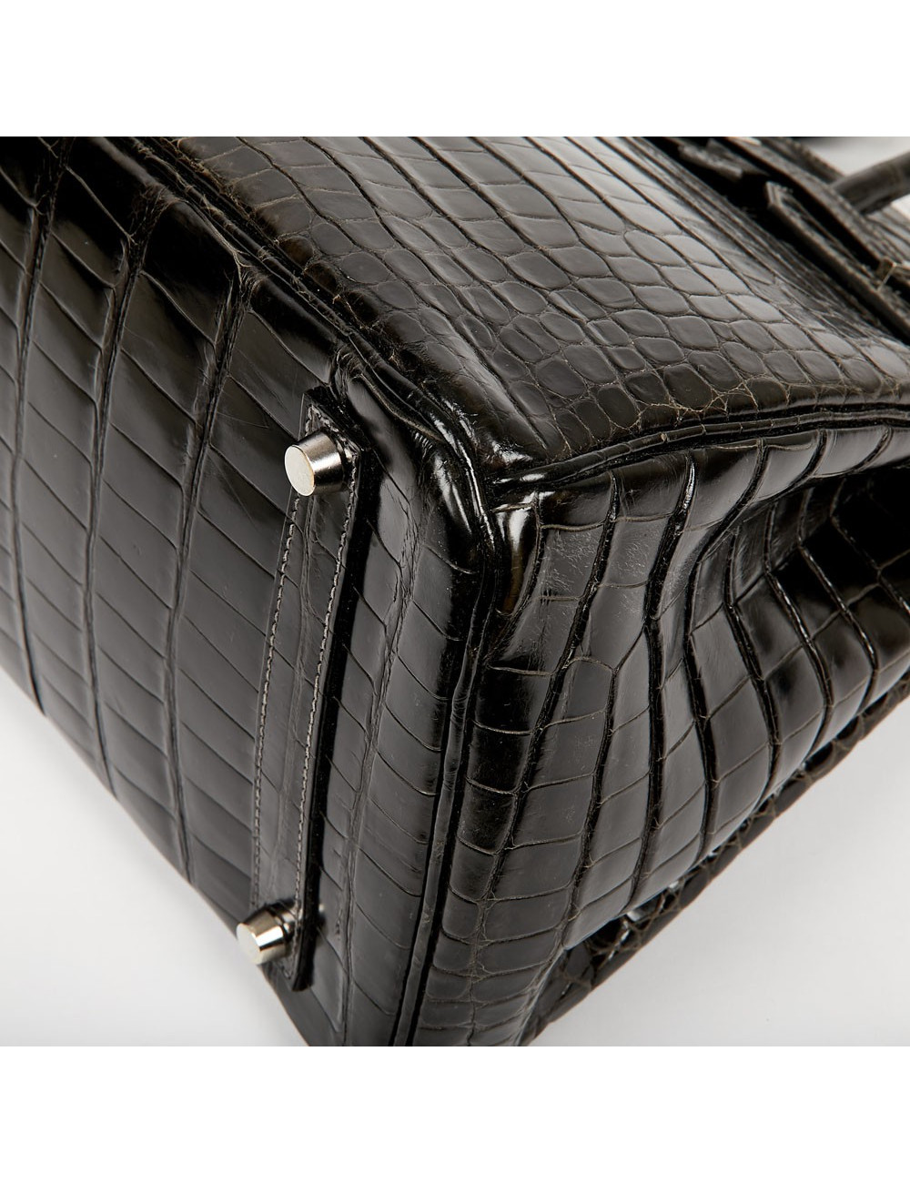 Birkin 35 HERMES Porosus gris anthracite 