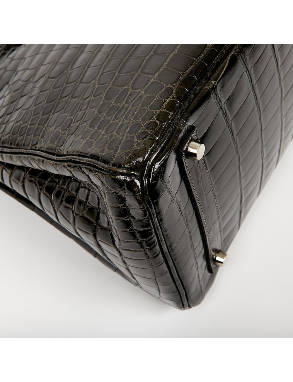 Birkin 35 HERMES Porosus gris anthracite 