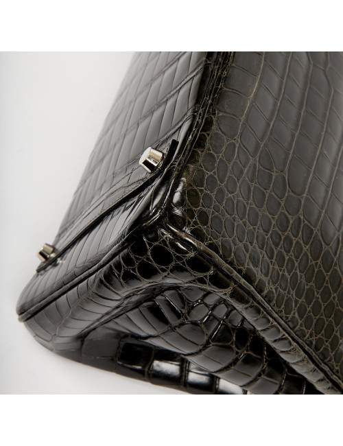 Birkin 35 HERMES Porosus gris anthracite 