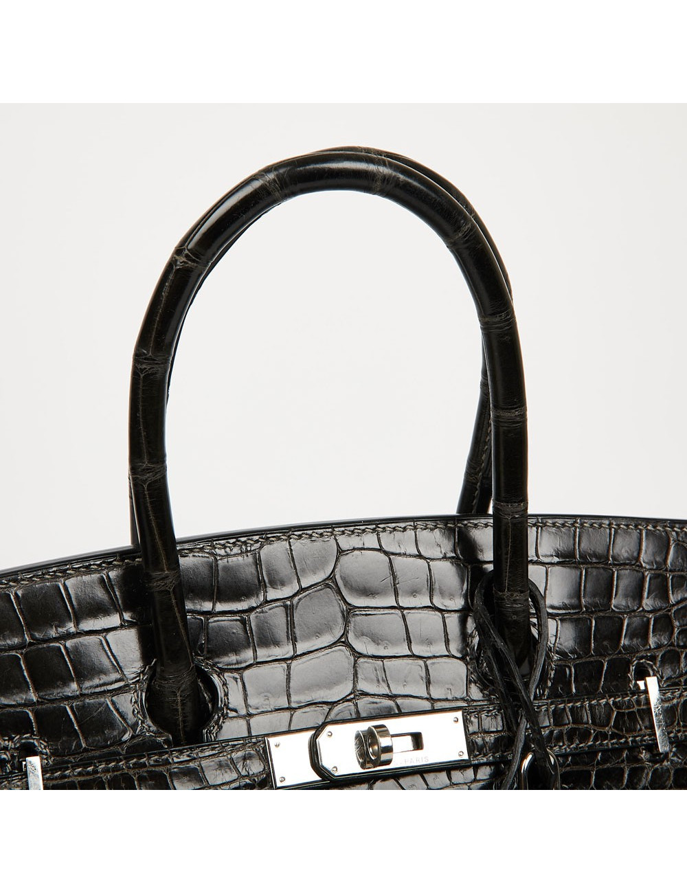 Birkin 35 HERMES Porosus gris anthracite 