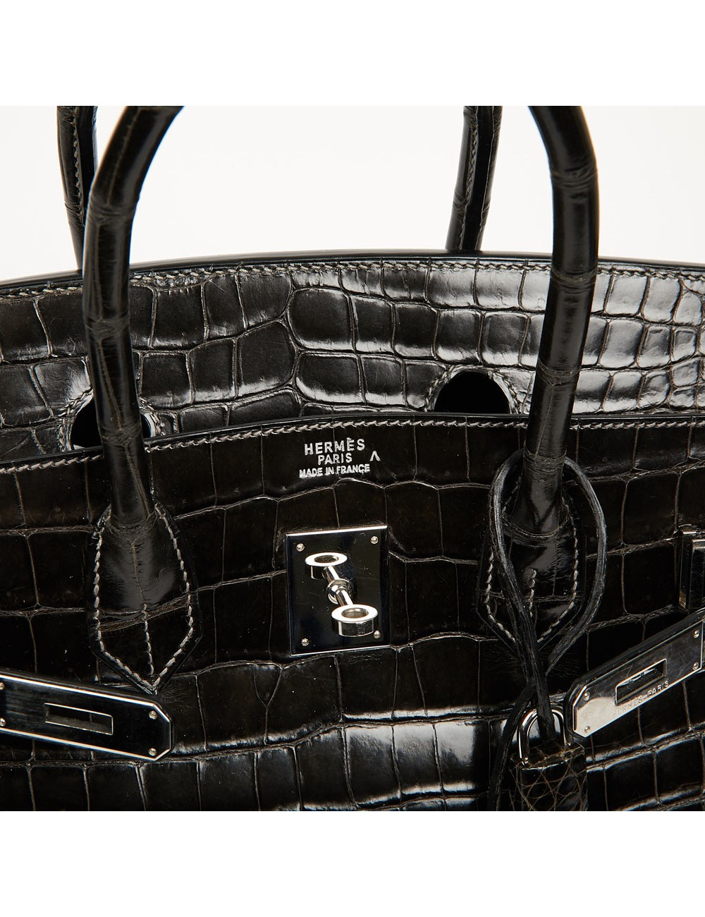 Birkin 35 HERMES Porosus gris anthracite 