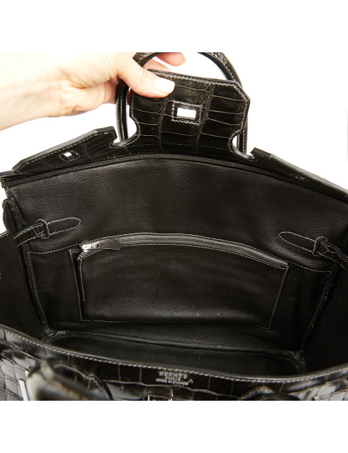 Birkin 35 HERMES Porosus gris anthracite 