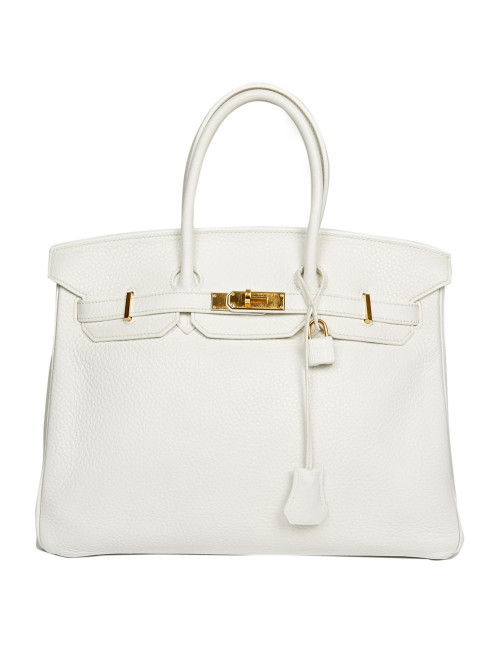 Birkin 35  HERMES cuir de veau Togo blanc