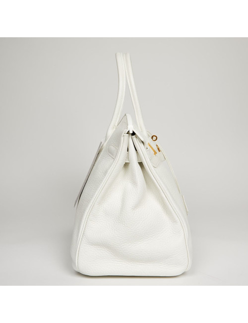 Birkin 35  HERMES cuir de veau Togo blanc