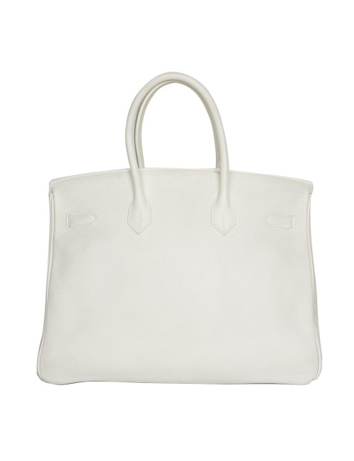 Birkin 35  HERMES cuir de veau Togo blanc