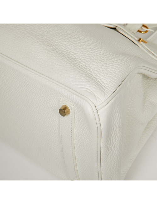 Birkin 35  HERMES cuir de veau Togo blanc