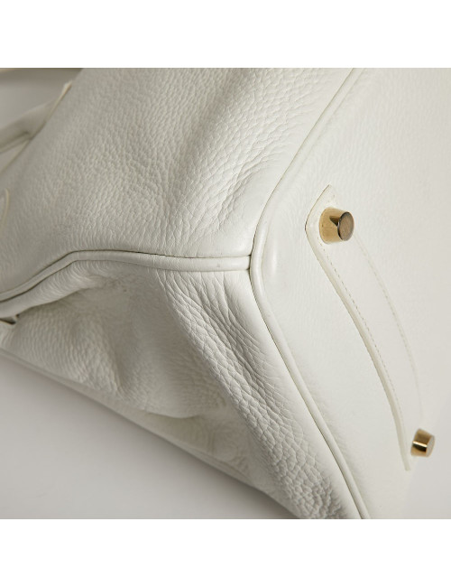 Birkin 35  HERMES cuir de veau Togo blanc
