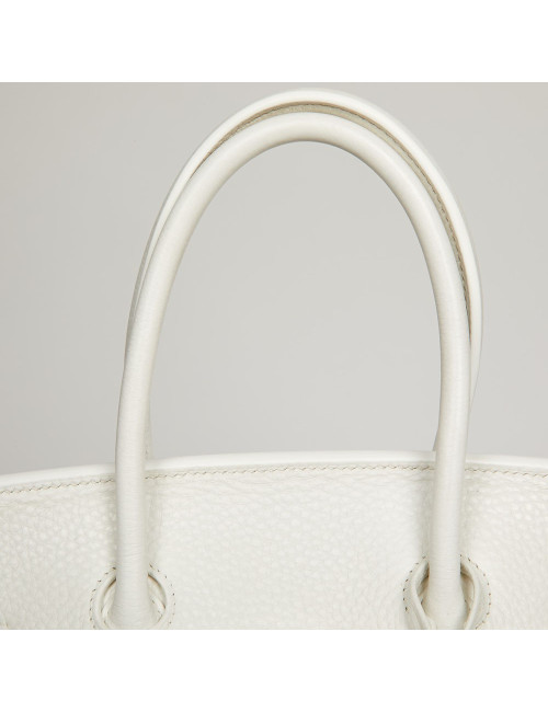 Birkin 35  HERMES cuir de veau Togo blanc