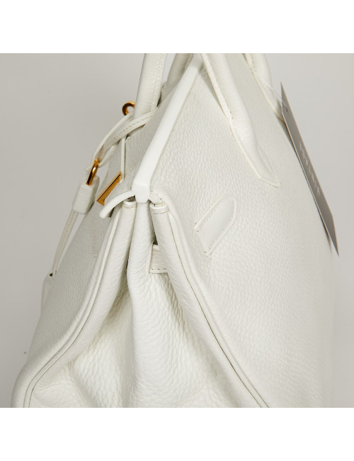 Birkin 35  HERMES cuir de veau Togo blanc
