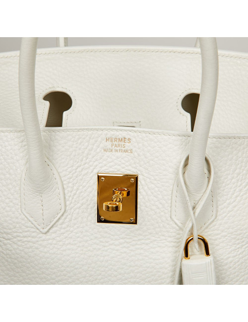 Birkin 35  HERMES cuir de veau Togo blanc