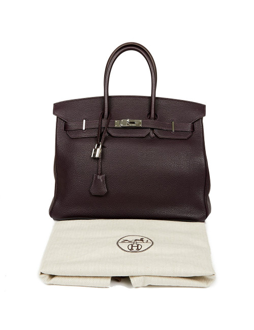 Birkin 35 HERMES cuir de veau Togo raisin
