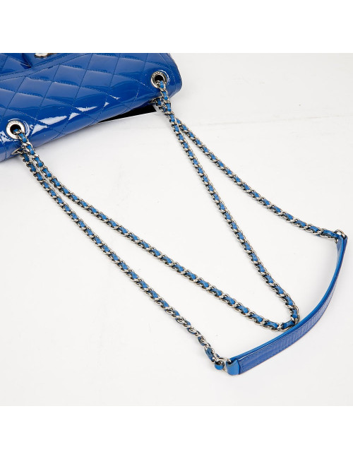 Small flap bag Chanel blue patent leather - Pre-owned Luxury Bag 