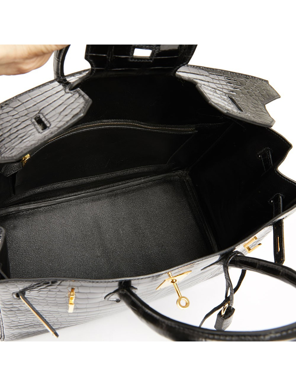 Birkin 35 crocodile Porosus noir
