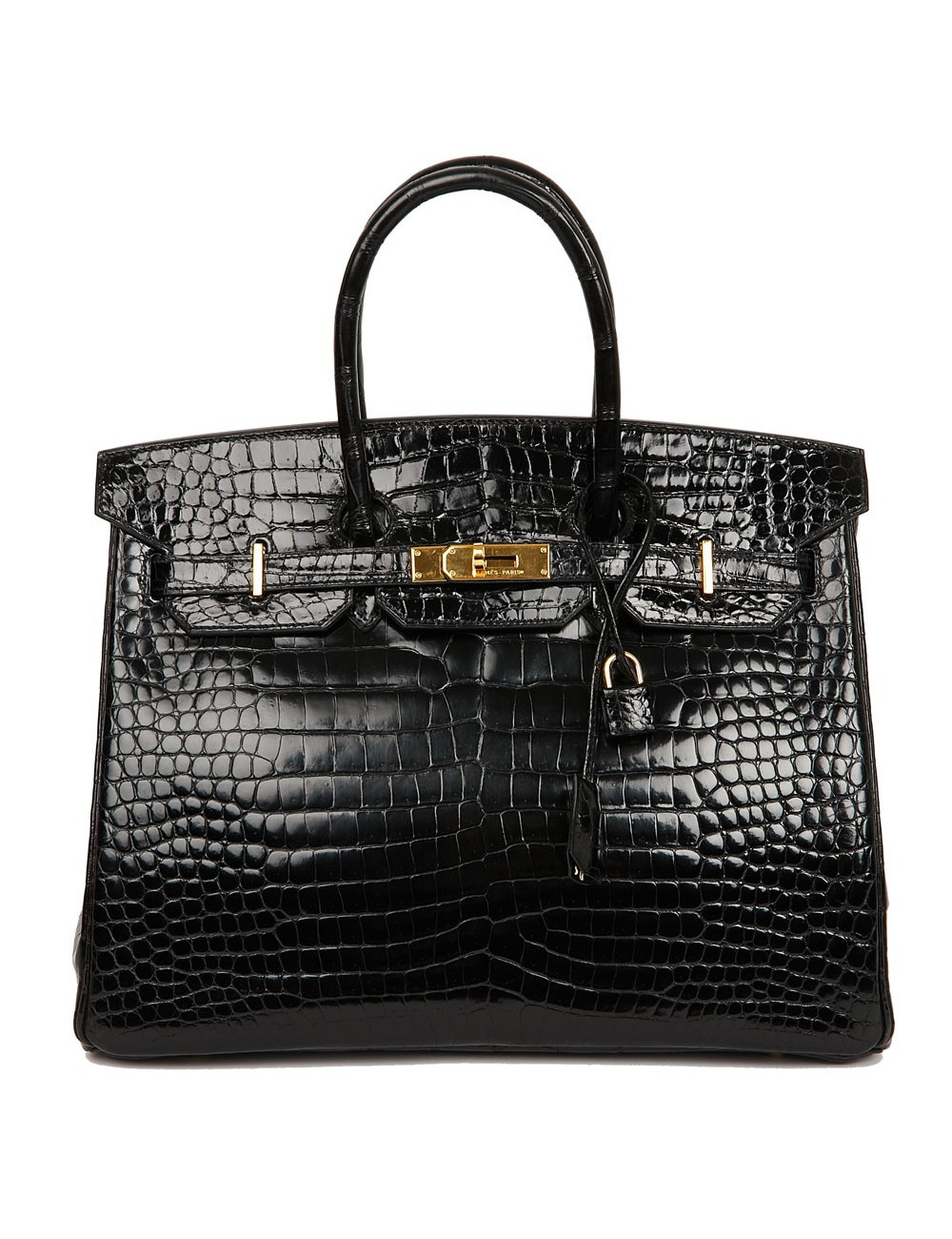 Birkin 35 crocodile Porosus noir