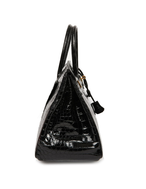 Birkin 35 crocodile Porosus noir