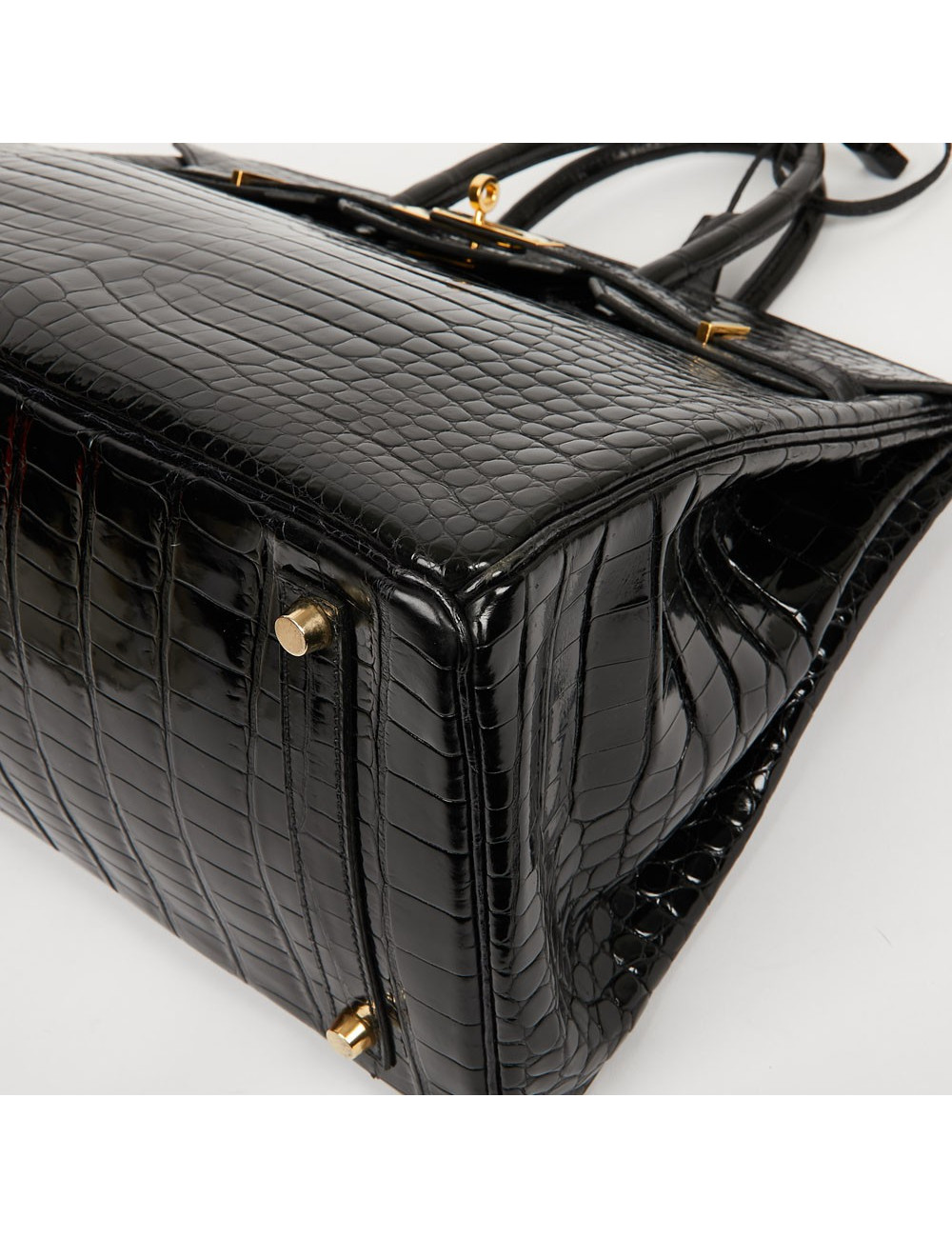 Birkin 35 crocodile Porosus noir