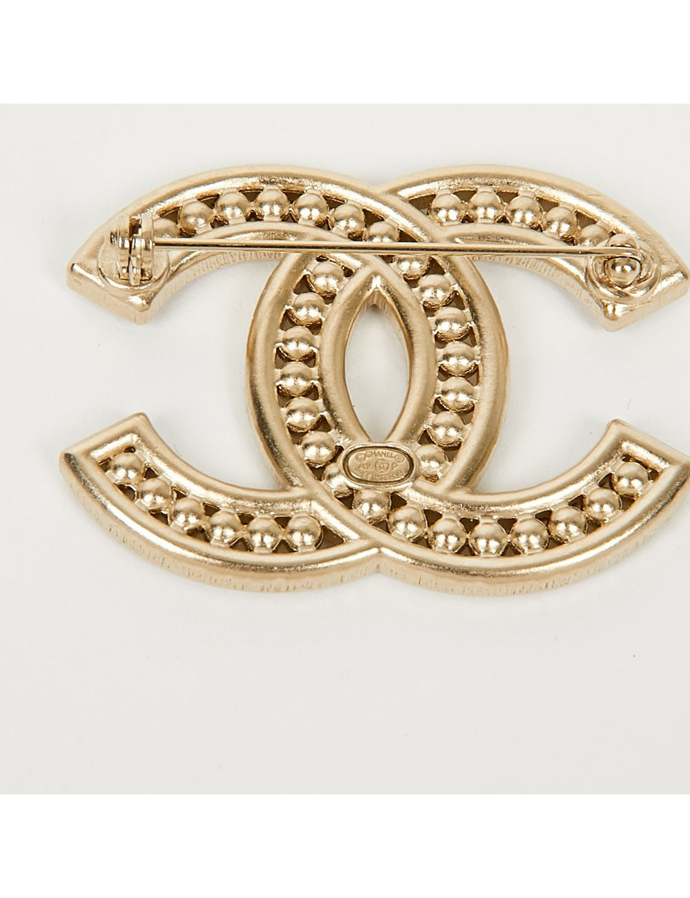 Broche CHANEL double C perles et brillants