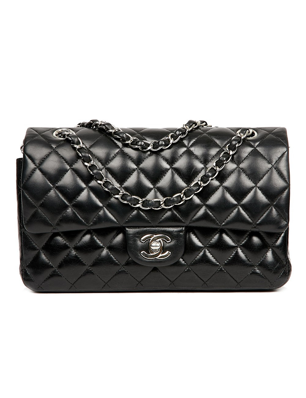 Timeless CHANEL black lambskin bag 