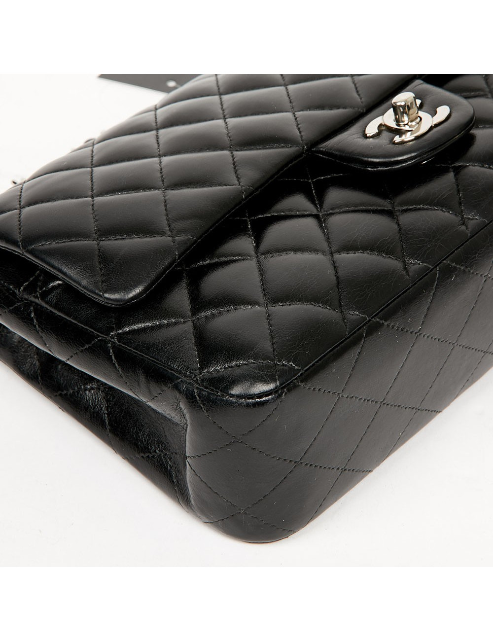 Timeless CHANEL black lambskin bag 