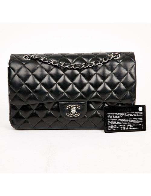 Timeless CHANEL black lambskin bag 