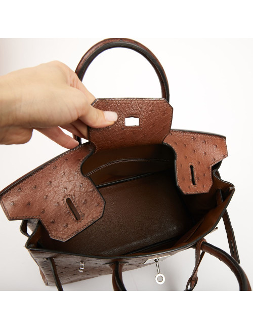 Birkin 30 HERMES autruche tabac