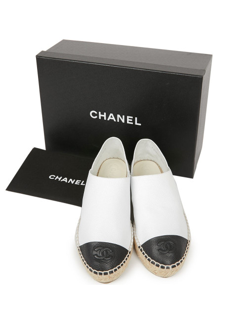 Espadrilles CHANEL T38 cuir blanc