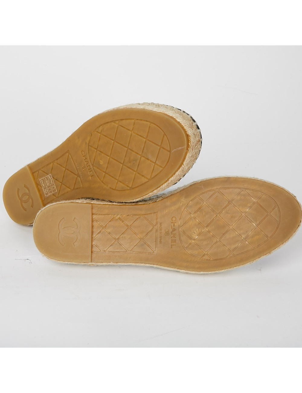 Espadrilles CHANEL T38 cuir blanc