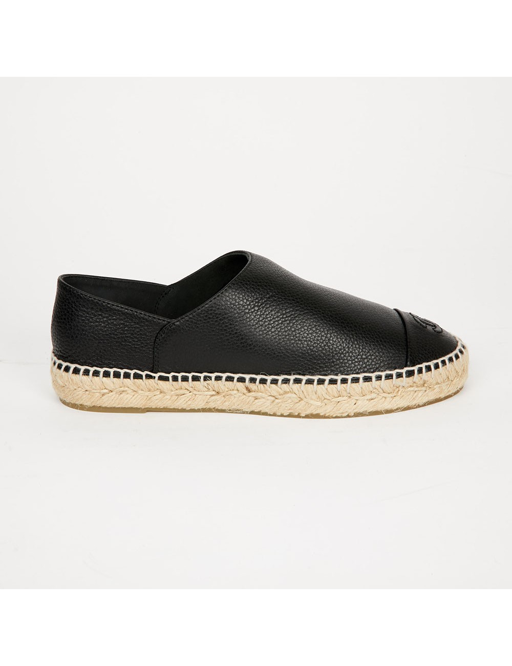Espadrilles CHANEL T38 cuir noir