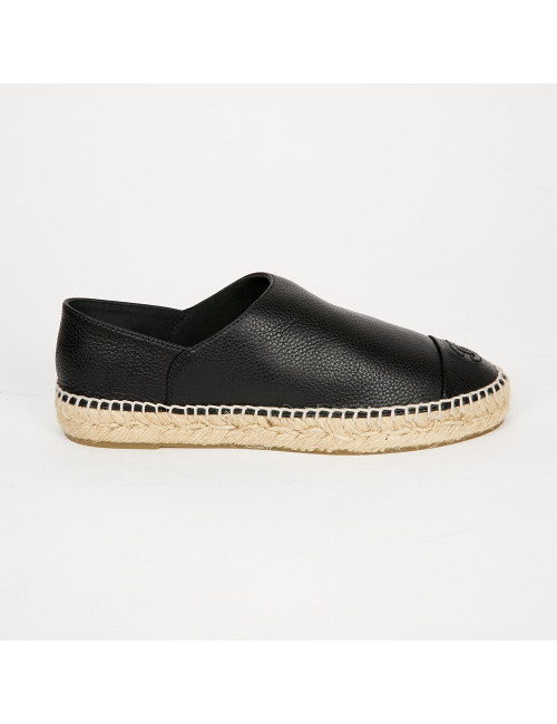 Espadrilles CHANEL T38 cuir noir