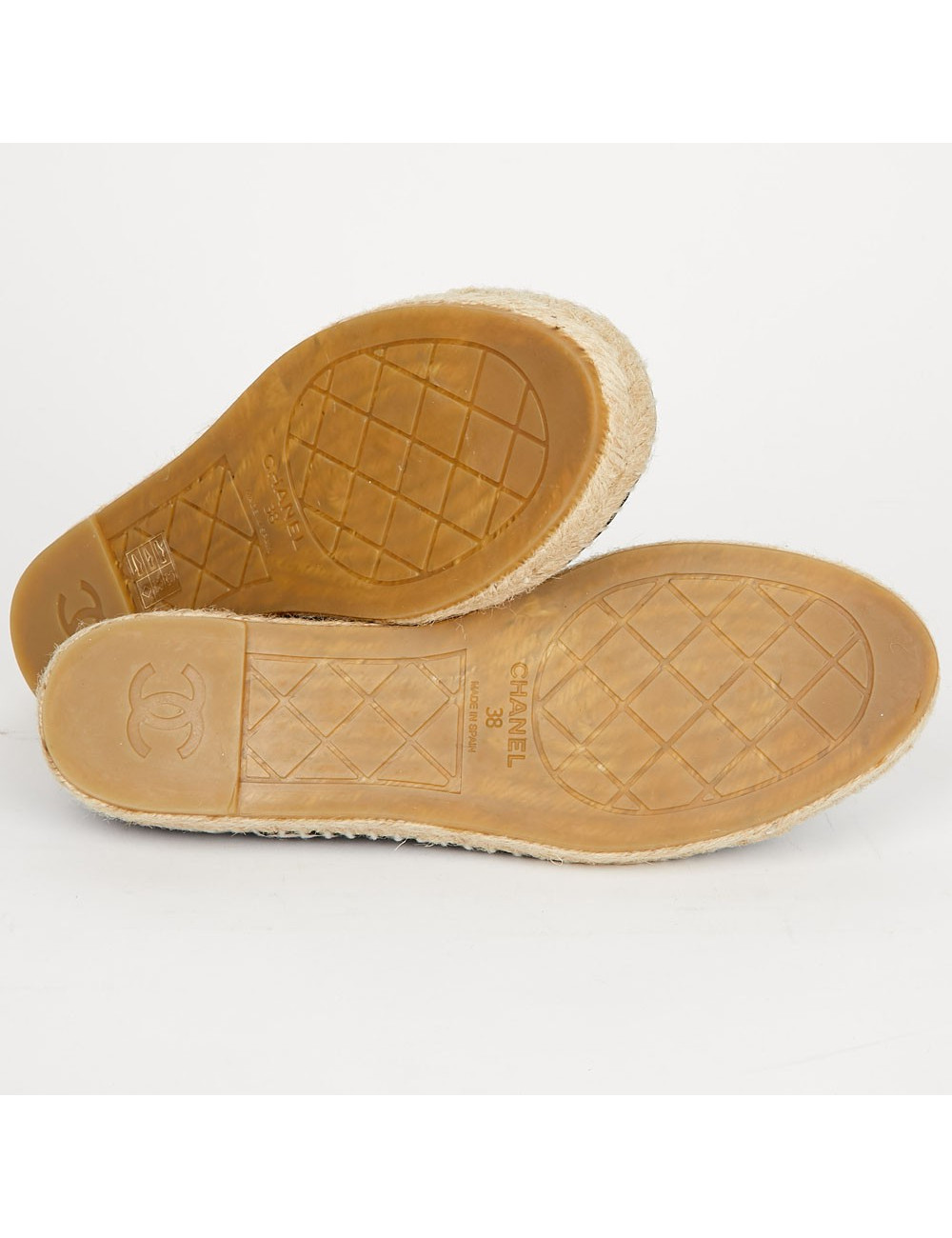 Espadrilles CHANEL T38 cuir noir