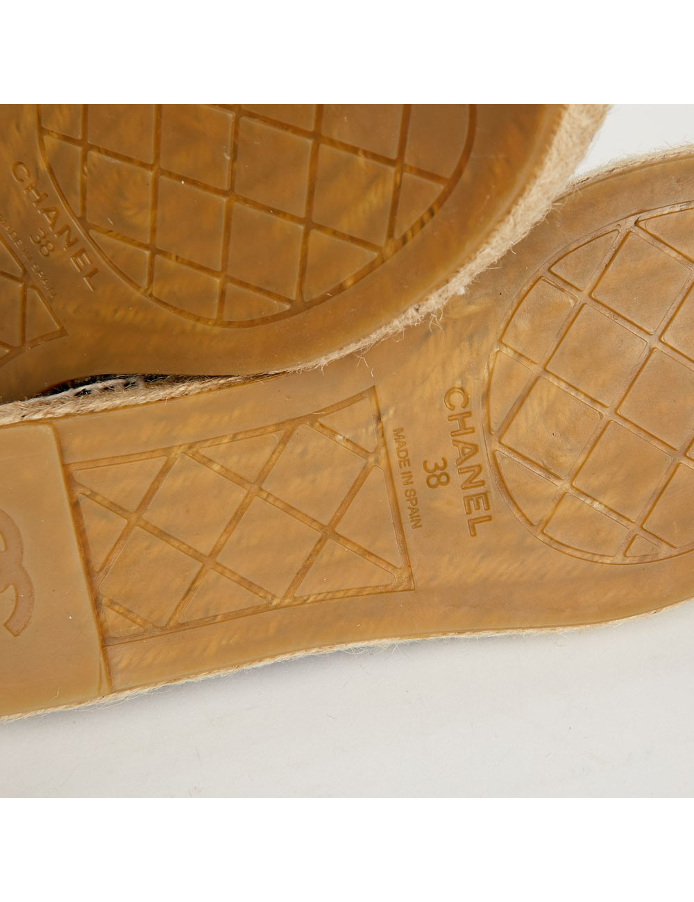 Espadrilles CHANEL T38 cuir noir