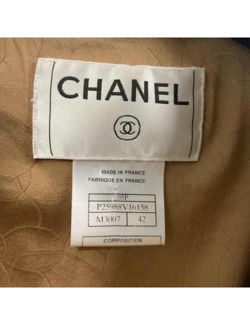 Veste CHANEL T 42 tweed fils d'or