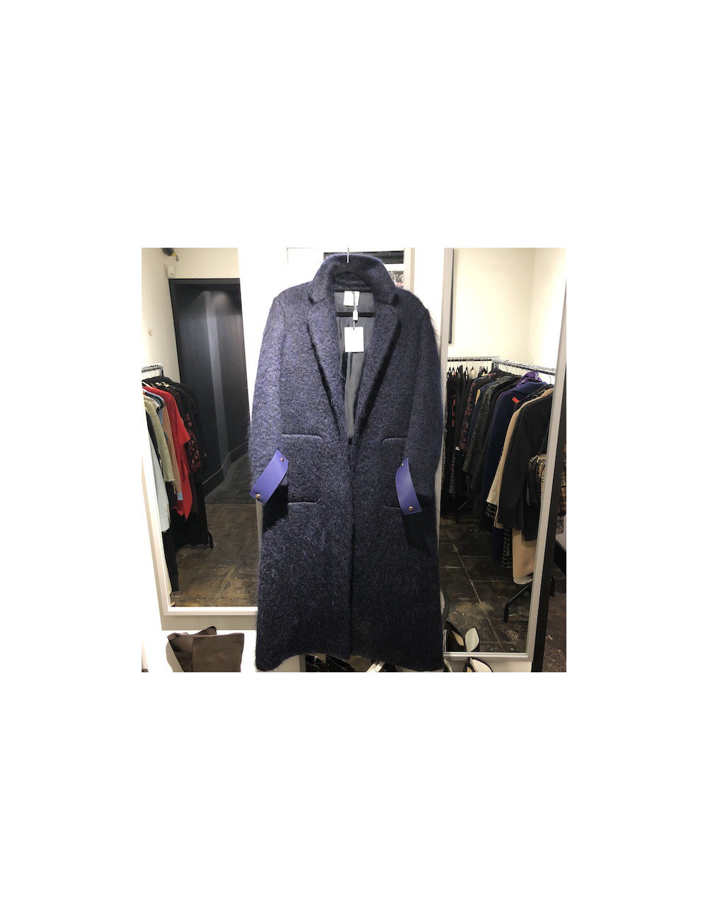 Manteau AGNONA T 40 mohair bleu