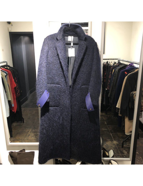Manteau AGNONA T 40 mohair bleu