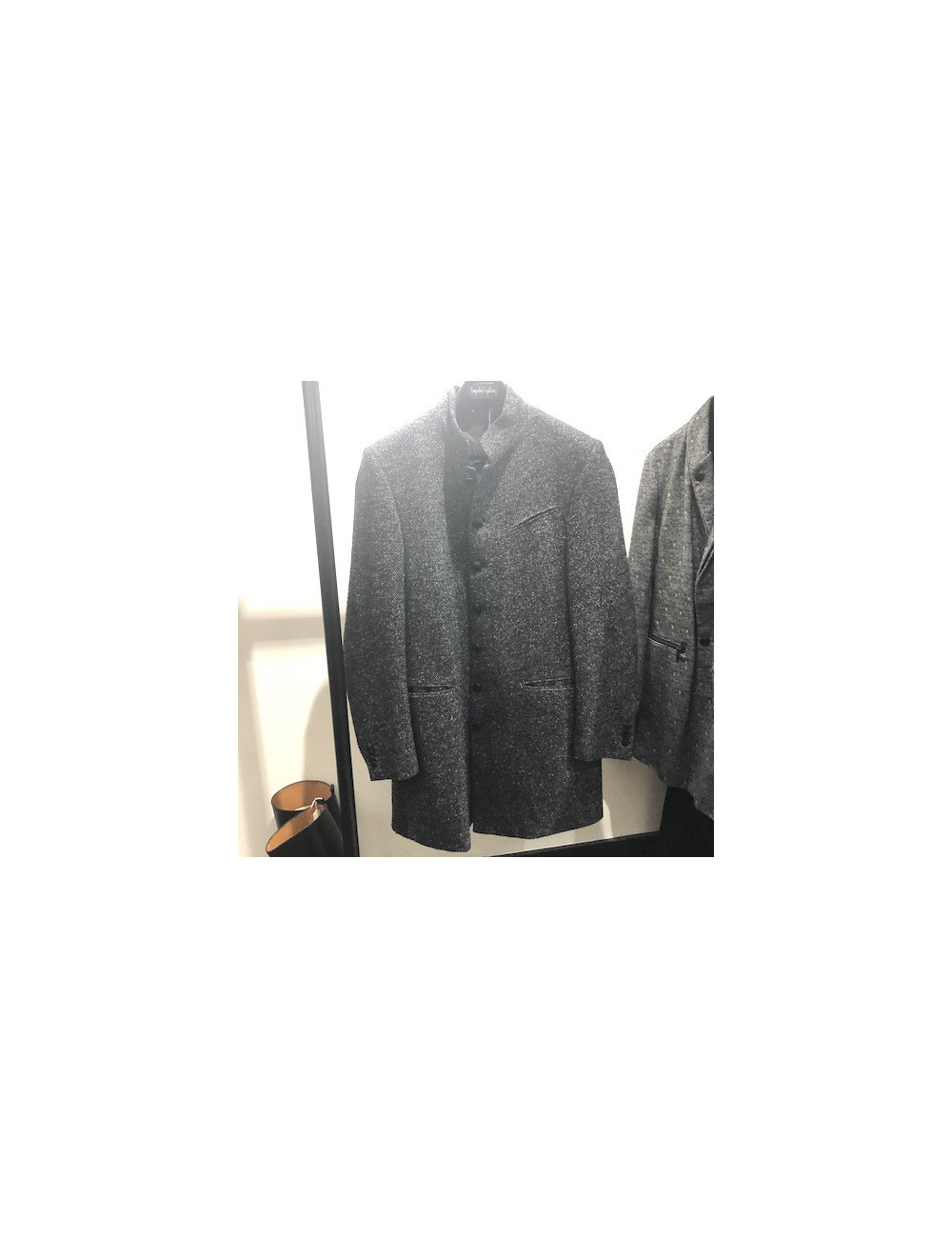 Manteau LAGERFELD laine mouchetée noir et blanc