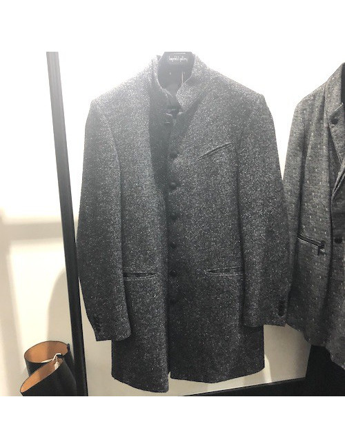Manteau LAGERFELD laine mouchetée noir et blanc