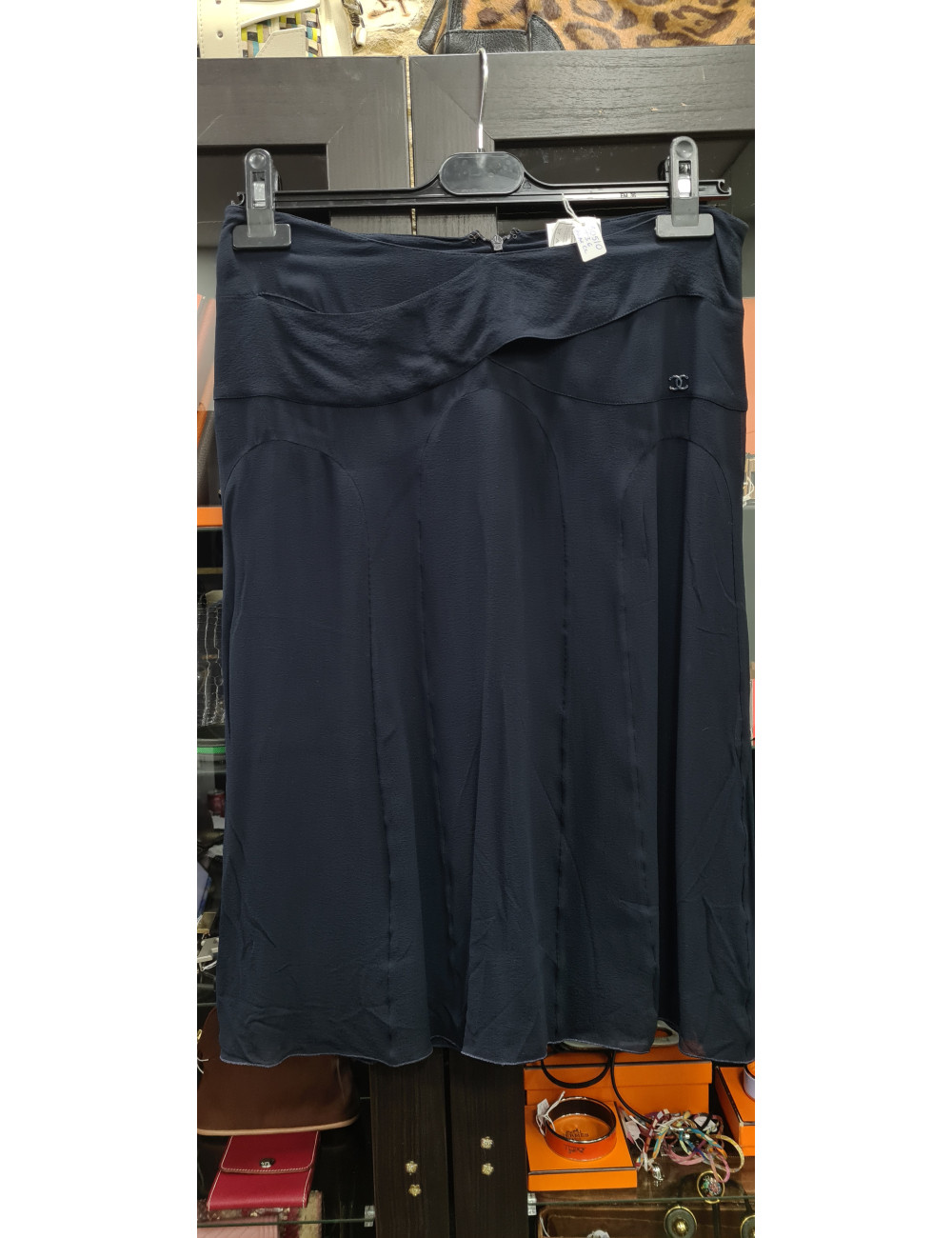 Jupe Chanel  t36 soie bleue