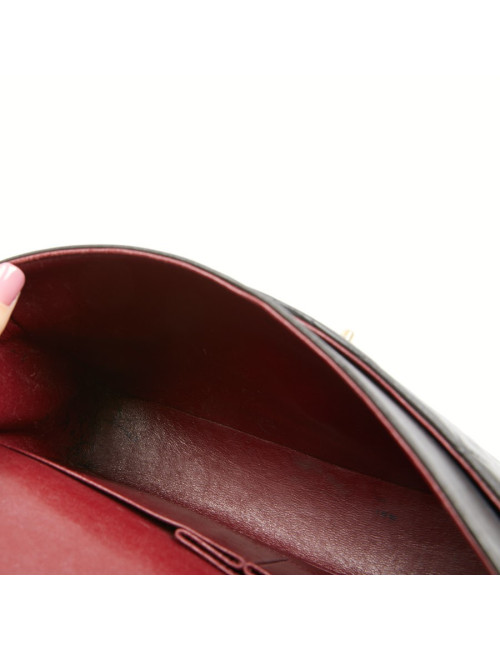 Timeless CHANL cuir d'agneau noir Vintage