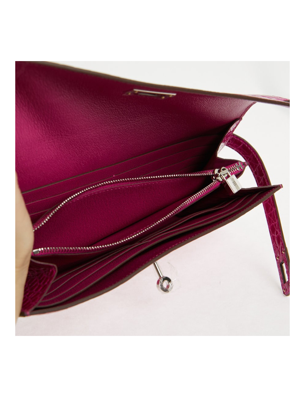 Portefeuille Kelly Alligator Rose Sherazade