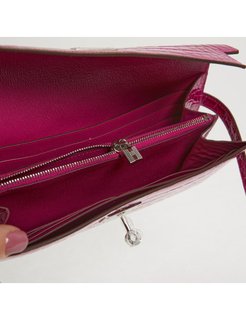 Portefeuille Kelly Alligator Rose Sherazade