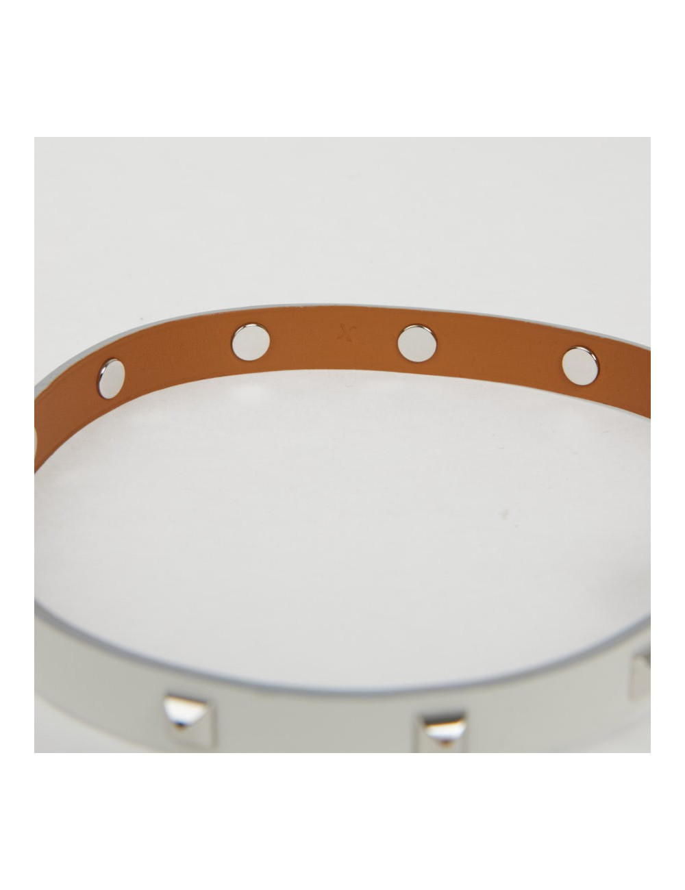 Bracelet cuir Medor Infini clouté double tour Blanc