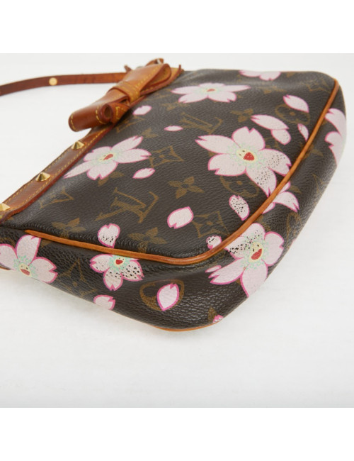 Pochette accessoire Louis Vuitton toile Monogram Cherry Blossom Murakami