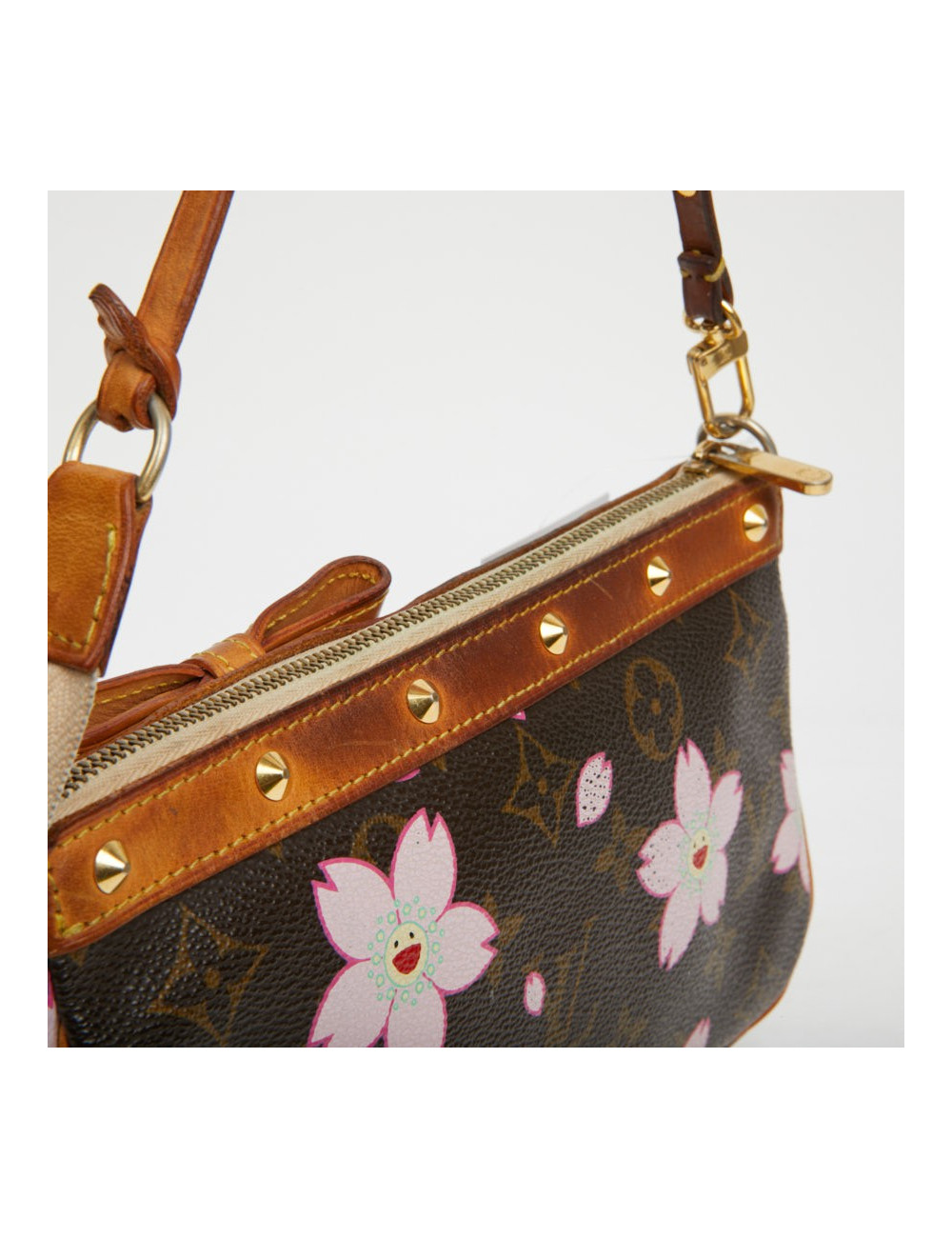 Pochette accessoire Louis Vuitton toile Monogram Cherry Blossom Murakami