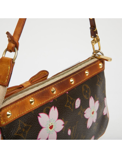 Pochette accessoire Louis Vuitton toile Monogram Cherry Blossom Murakami