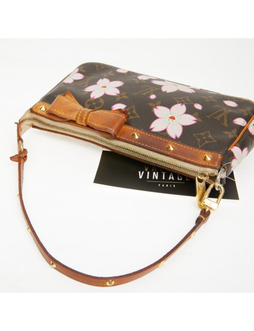 Pochette accessoire Louis Vuitton toile Monogram Cherry Blossom Murakami
