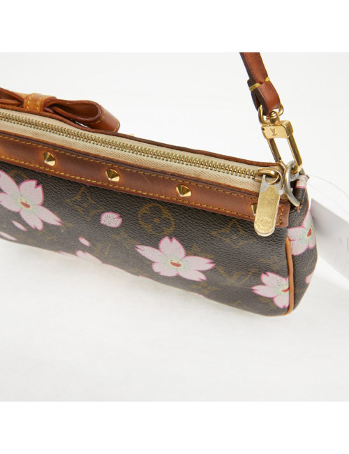 Pochette accessoire Louis Vuitton toile Monogram Cherry Blossom Murakami